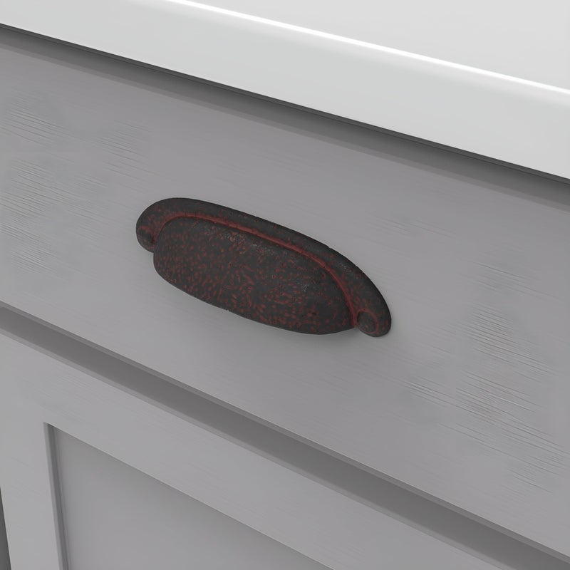 Hickory Hardware 1 Pack Solid Core Kitchen Cabinet Pull, Luxury Cabinet Handle, Hardware for Doors & Dresser Drawers, 3.78 Inch (96mm) Hole Center, Rustic Iron, Refined Rustic Collection - Image 4